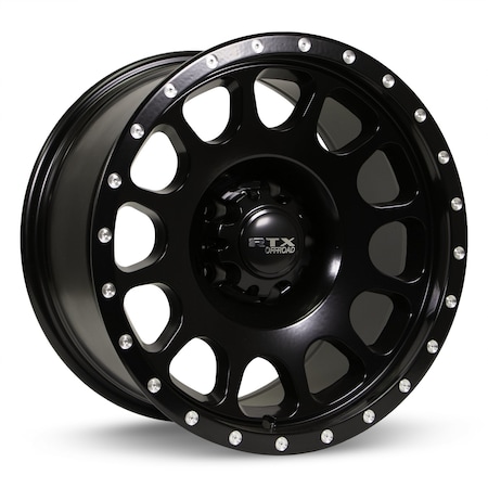 Rtx Alloy Wheel, BAJA 17X9 6-139.7 0P C106.1 SATIN BLACK - MILLED RIVETS 082686